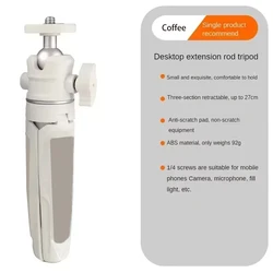 Compact Extendable Tripod Stand - Adjustable and Stable Holder with Universal 1/4 Screw Mount (White)