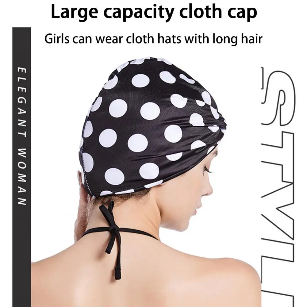 

Swim Pool Hat Useful Comfortable Large Capacity Knotted Design Women Swimming Pool Beanie Hat for Seaside