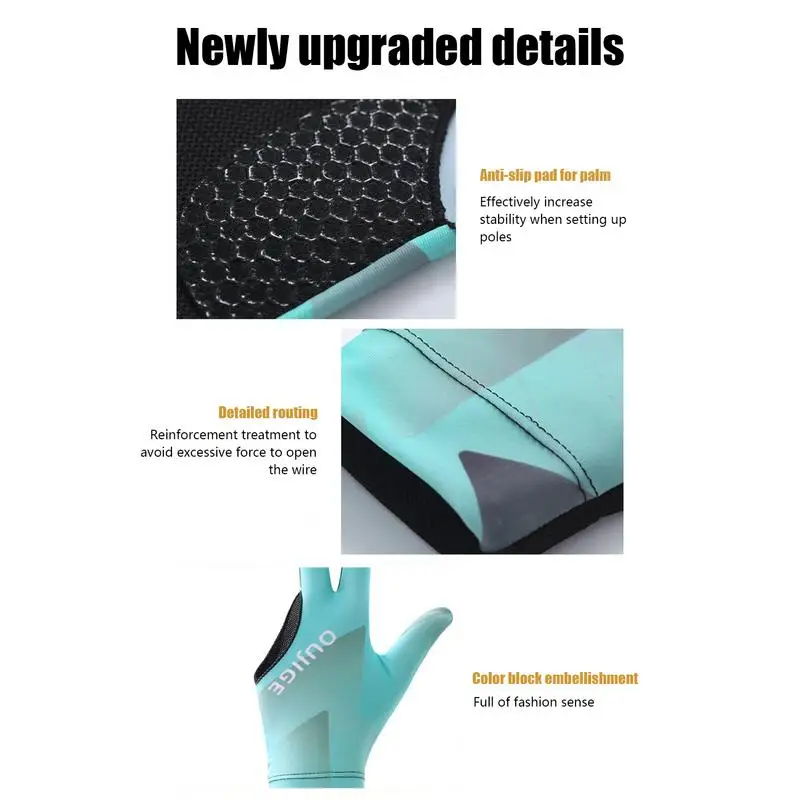3 Finger Single Pool Gloves Non-Slip Pool & Billiards Gloves Breathable Wear-Resistant Cue Action Billiards Accessories
