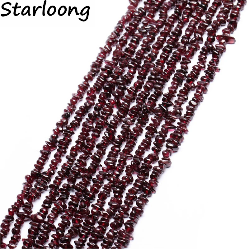 

Natural Stone Beads Dark Red Garnet Irregular Beads Fit for Diy Charm Bracelet Necklace Strand wholesale approx 90cm