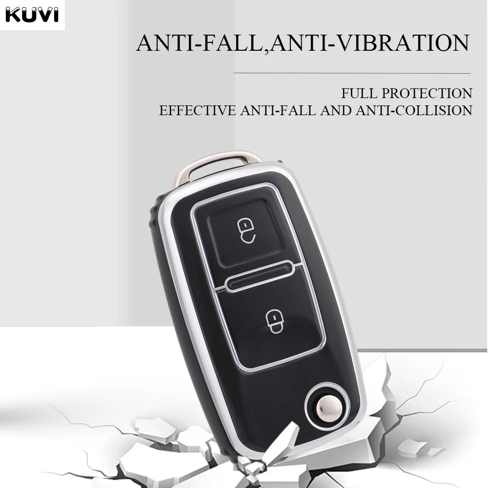 2 3 Buttons TPU Car Key Case for VW Volkswagen