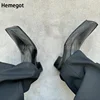 Retro Chunky Heel Derby Leather Shoes for Men New British Style Boat Deep Mouth Square Toe Loafers Single Casual Shoes 37-45 6