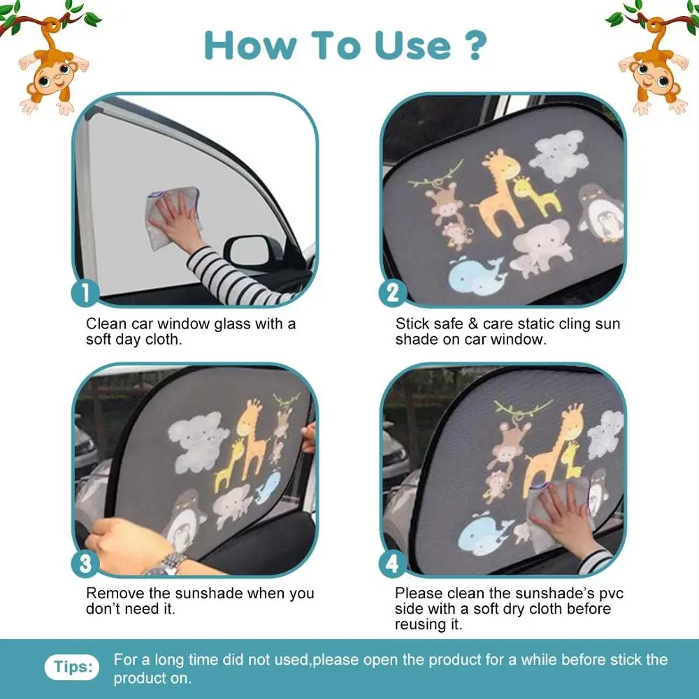 Universal Car SunShade Side Window Windscreen Roof Window For Children Adults Adsorption SunShade Cover 4
