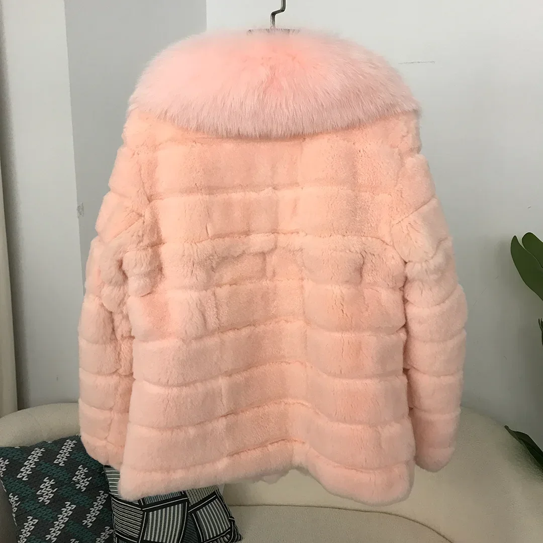 FURYOURSELF 2024 New Fashion Real Fox Fur Collar Coat Winter Jacket Women Natural Rex Rabbit Fur Outerwear Streetwear Thick Warm