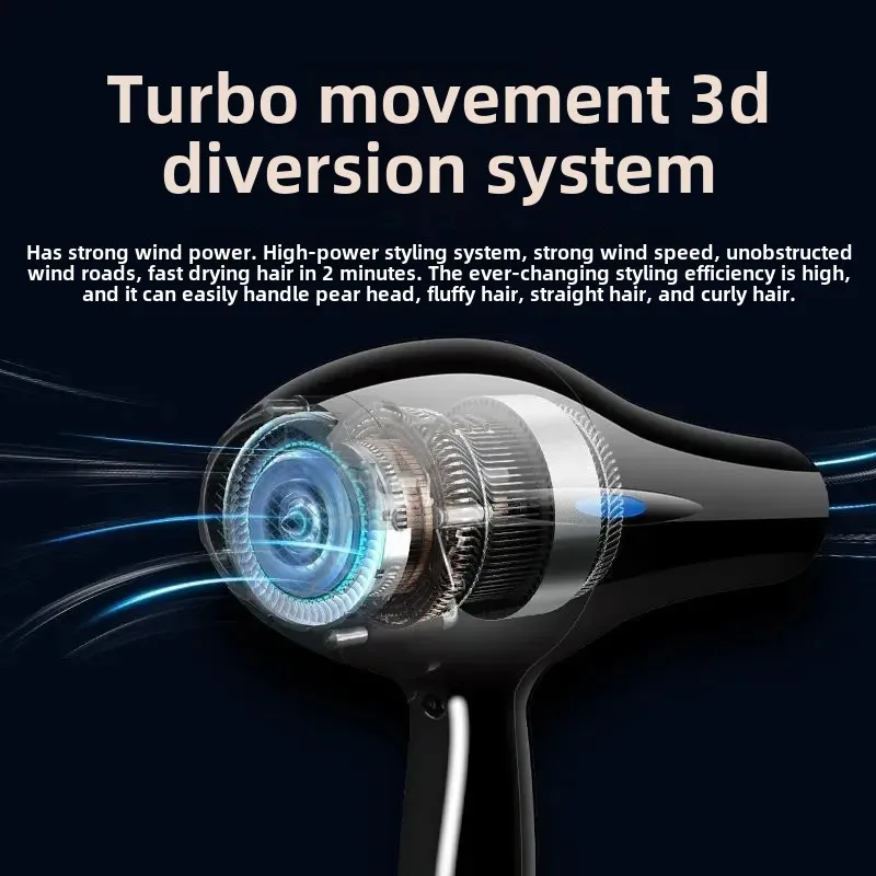 High Power Hair Dryer for Home Use Silent Cold Heat Electric Blow Dryer for Hair Salon and Dormitory Damage-Free Hairdrying Mach