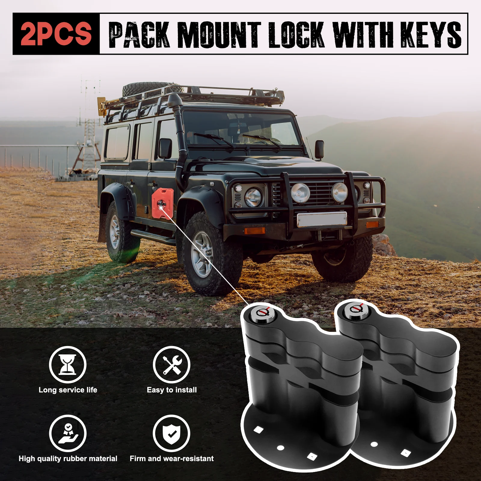 Portable Gas Can Pack Mount Lock Double Locking Mount Handle Fuel Tank Bracket Kit For Rotopax RX-LOX-PM LOX-PM RX-PM Spare Part