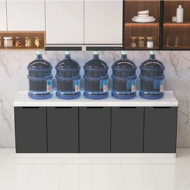 ตู้ครัวไม้สไตล์นอร์ดิก ท็อปเคาน์เตอร์หินอ่อน อ่างล้างจานสแตนเลส อ่างล้างผัก เฟอร์นิเจอร์ครัว FYKC 4