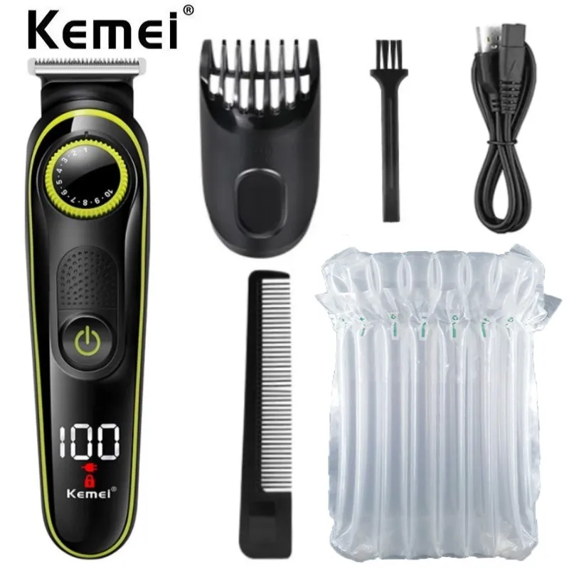 Kemei الرجال 20 طول قابل للتعديل اللحية الشعر المت...