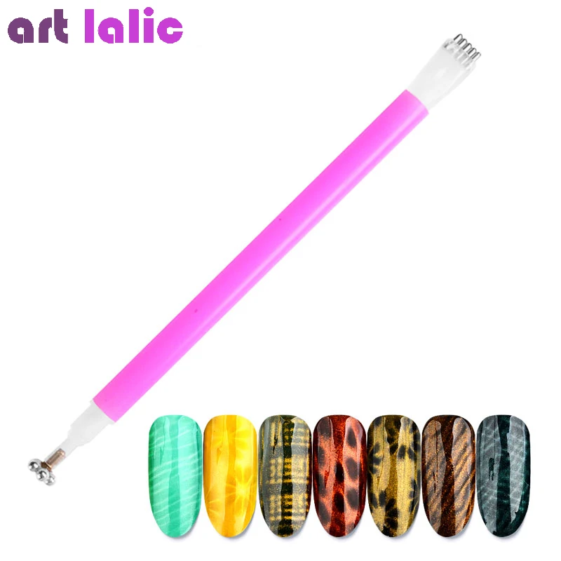 

Nail Art Magnet Stick Cat Eyes Double Headed for Gel Polish 3D Line Strip Flowers Effect Strong Magnetic Pen Tools