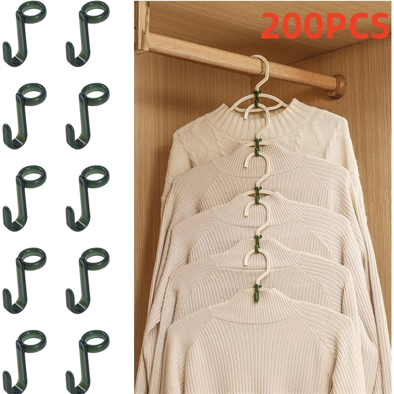 Clothes Hanger 50/100/200PCS Mini Hangers for Closet Connectors Hooks Cascade Plastic Closet Coat Organizer Hanger Space Saver