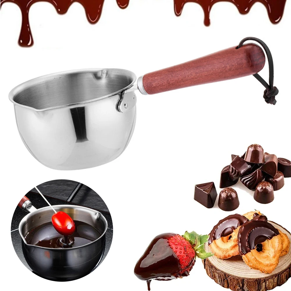 

150ml/300ml Pot Chocolate Melting Pot 304 Stainless Steel for Melting Butter Cheese Candy Kitchen Cooking Accessories