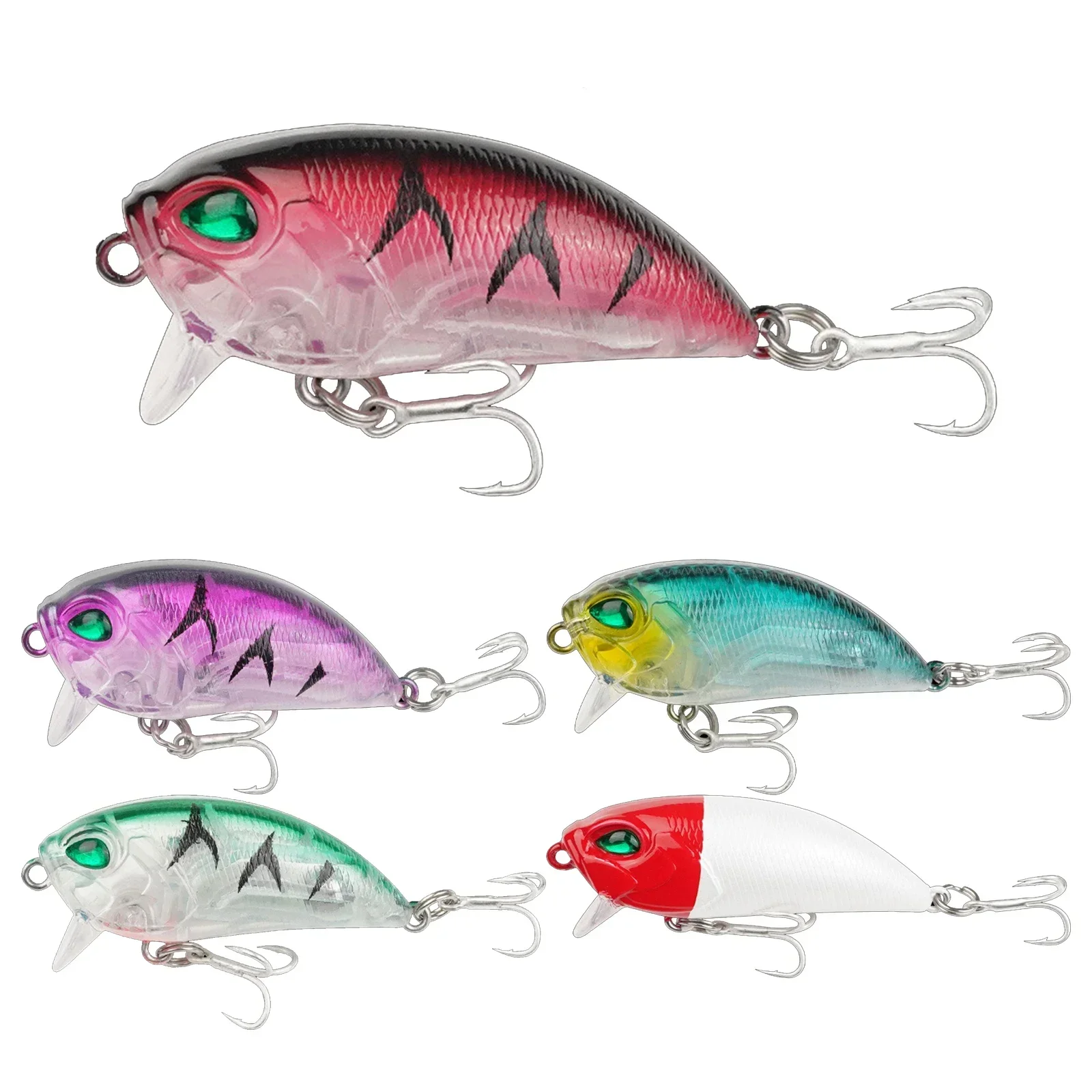 

YUSUPKOO 5pcs Mini Crankbait Fishing Lures 5cm 7.5g Topwater Artificial Hard Bait Minnow Swimbait Wobblers Carp Fishing Lure Set