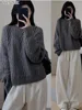 Korean Fashion O-Neck Sweater Women's 2024 Autumn/Winter New Round Neck Pullover 100% Wool Cashmere Knit Sweater Loose Warm Tops 1