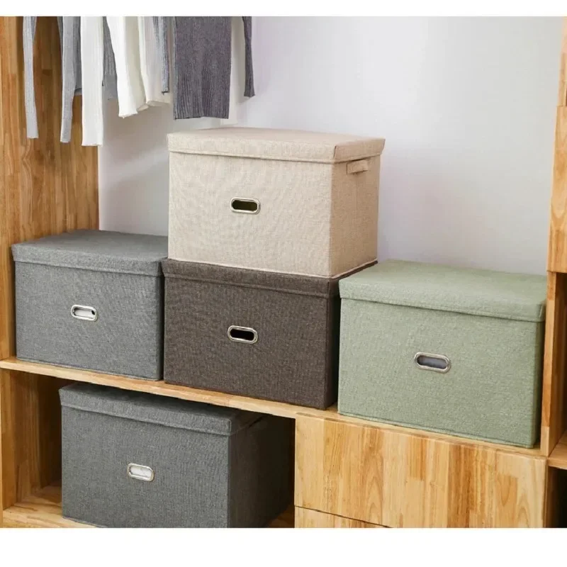 Cube non-woven fabric folding storage box, toy clothing storage box with lid, home closet, office, daycare, washable storage box 5