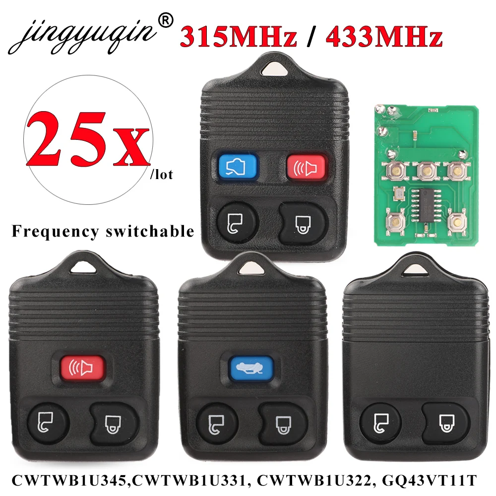 Jingyuqin 25 uds 2/3/4BTN llave de coche 315/433MHZ para Ford Escape Explorer entrada sin llave Control remoto llave de coche transmisor Clicker