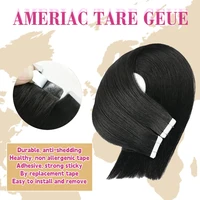 Bande dans les Extensions de cheveux Remy cheveux humains 20 pièces droite sans couture peau trame bande Extensions de cheveux naturel noir cheveux pour les femmes 4