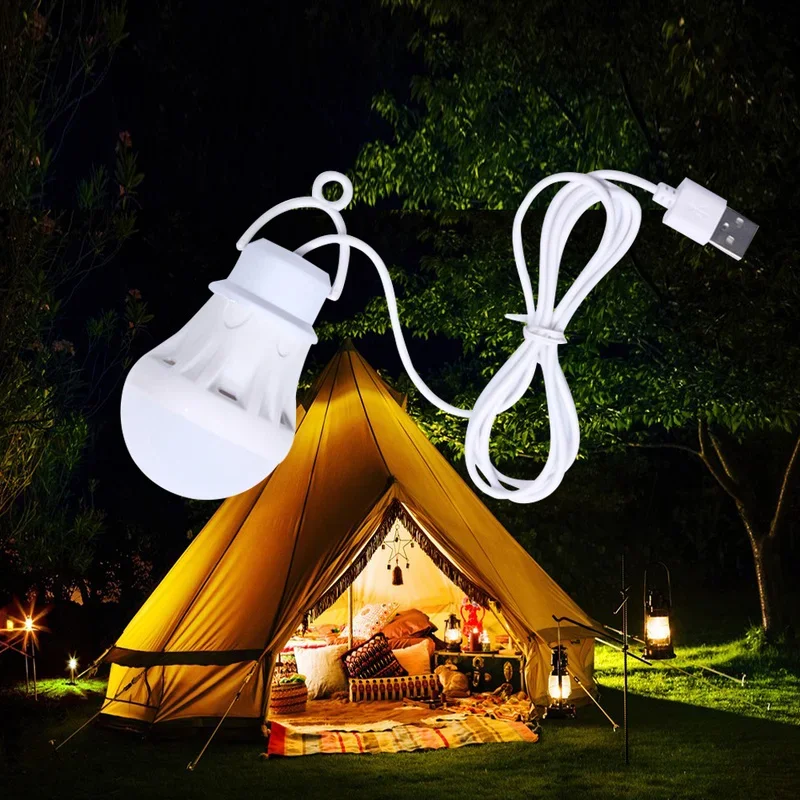USB Light Bulb LED Portable Camping Light Mini Bulb 5V Power Book Lamp With Switch Button Student Study Table Lamp Bright led light desk lamp book light mini led light led desk lamp