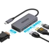 Forida USB C HUB 4 in 1 Ports Dongle with USB 3.0 5Gbps 4K HDMI VGA 100W PD Charging Adapter For MacBook Laptop PC 1