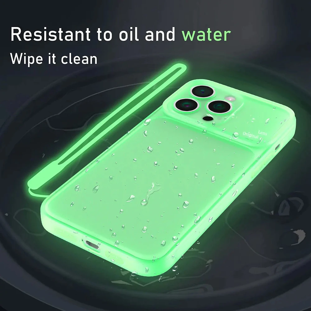 Luxury Night Green Transparent Luminous Phone Case - Clear Back Cover
