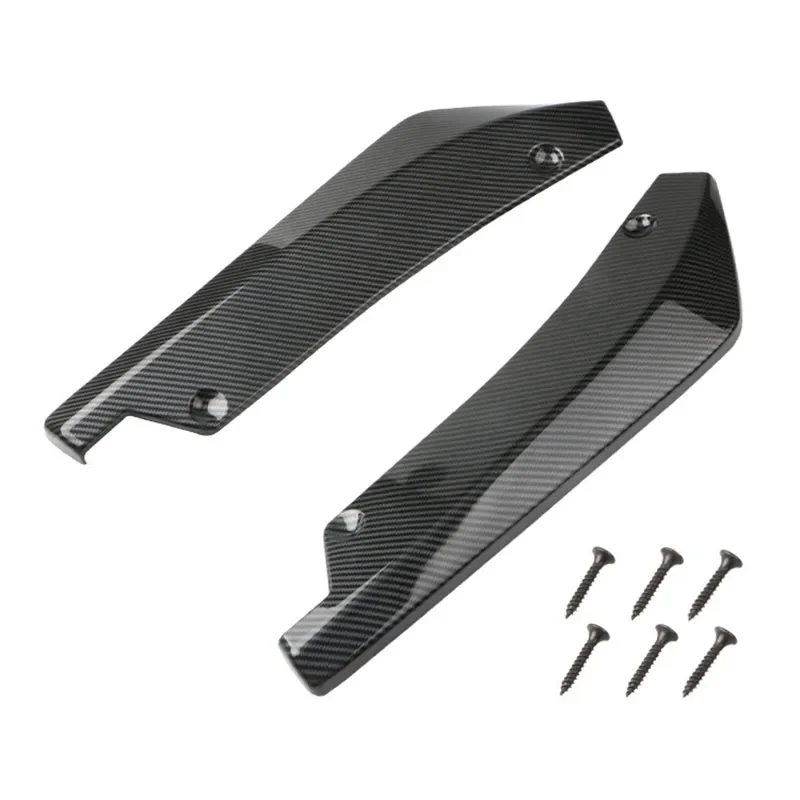 Universal Car Bumper Lip Spoiler and Scratch Protector Kit - Carbon Fiber Finish