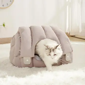 Pet Sofa Dual-Purpose Cat Bed Adjustable Shape Pet House Tent with Washable Removable Cushion for Cats Small Dogs Rabbit 2