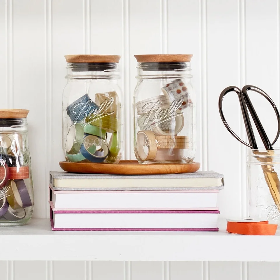 Wide Mouth Glass Mason Jar with Airtight Lid 32 oz