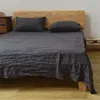 100% Pure Linen Pure Linen Sheet Set, 1 Flat Sheet, 2 Pillowcases, Queen and King Size Bedding, Breathable and Durable for Sleep 4