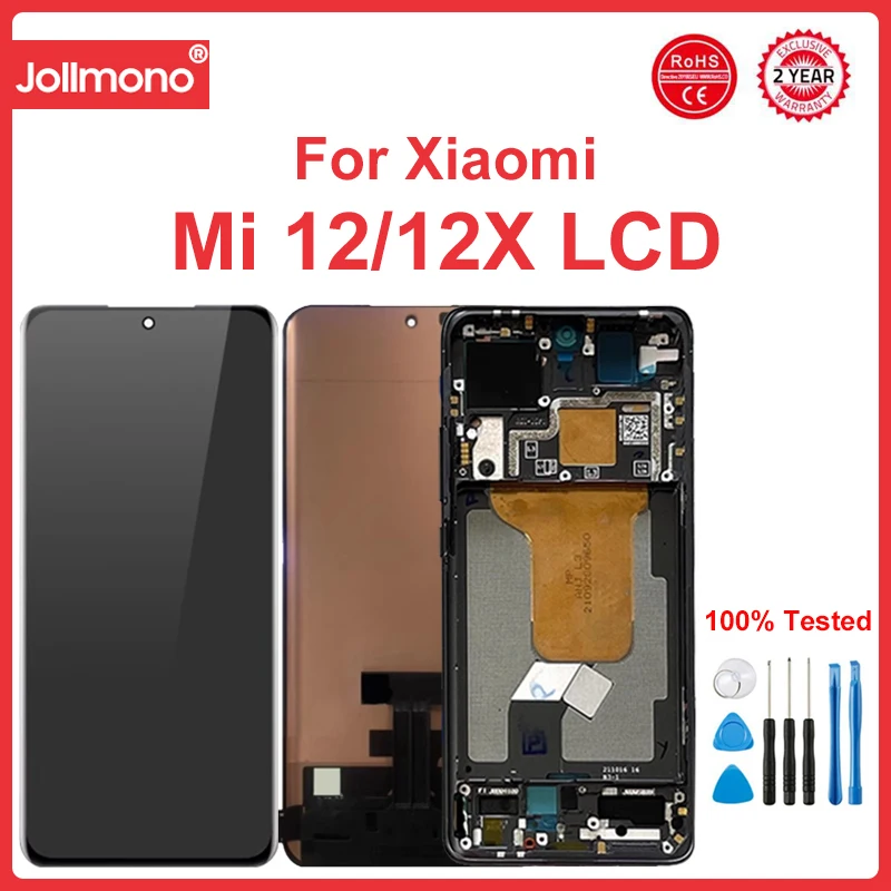 

ЖК-дисплей 6,28 дюйма для Xiaomi 12 Mi 12 2201123G 2201123C, цифровой сенсорный экран с рамкой в сборе для Xiaomi 12X