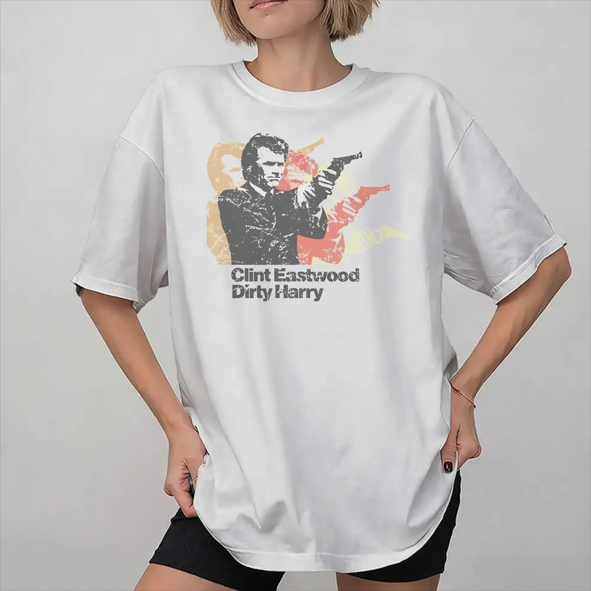 Herren Damen Dirty Harry Clint Eastwood T-Shirt Baumwolle Bedrucktes T-Shirt Kleidung Outfits