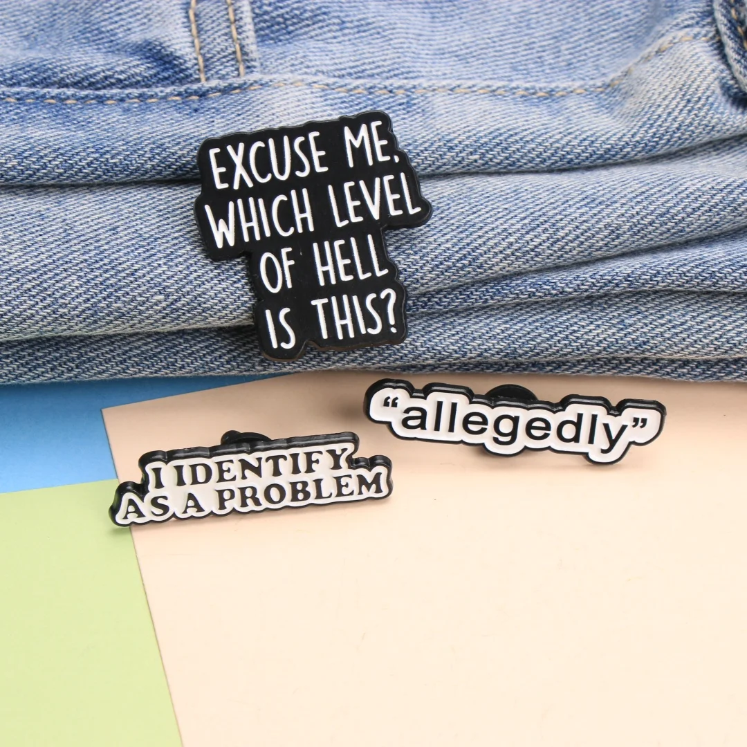 Lustige Hell Level & Problem ID Emaille Pins – Cartoon Punk Anstecknadeln für Rucksack DIY Geschenk