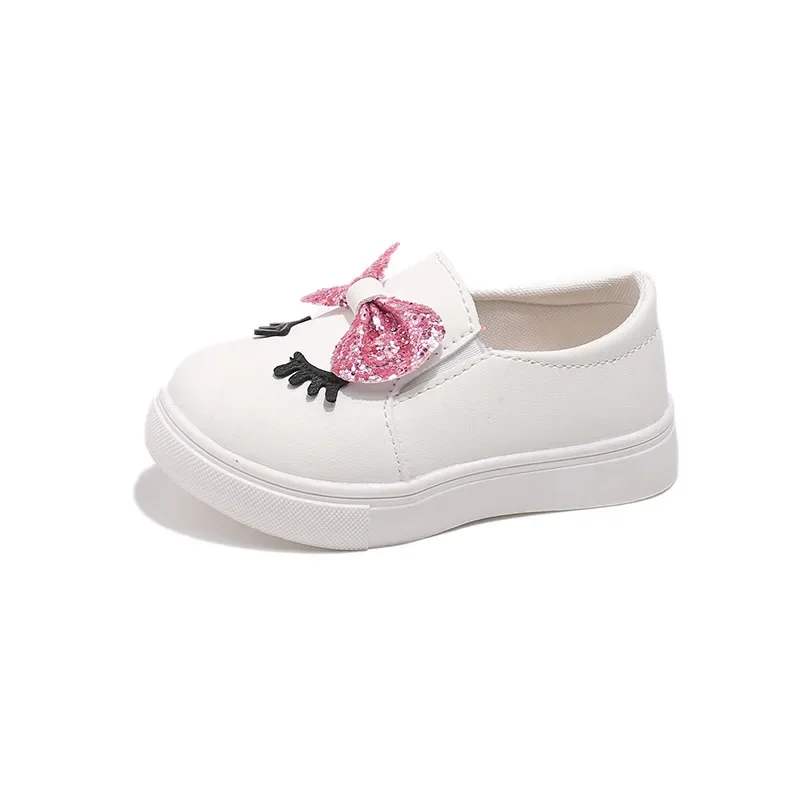 Funny Cartoon Eyelash Pattern Fashion Girls Baby Flat Shoes Student New Non-Slip Soft Sole Children's Shoes Girl Sneakers H09132