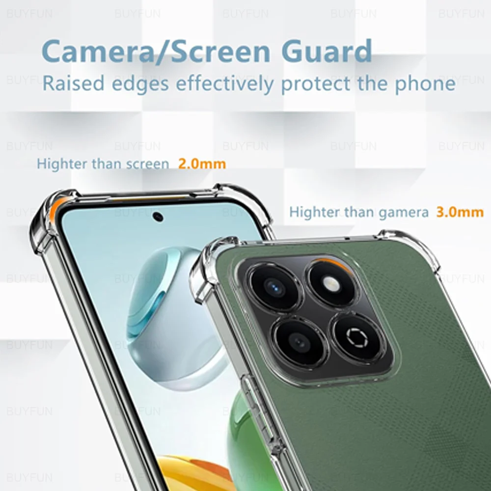 Phone Case Phone Protector Cover Honer 200 Smart X7c Case Transparent Coque Silicone Cover For Honor 200 Smart 5G HonorX7c 4G Shockproof Bumper Fundas 200Smart