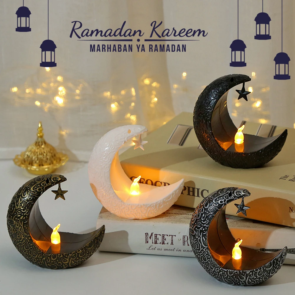 Eid Mubarak Decorazione Per Feste Star Moon Led Candeliere Ramadan Kareem Moon Star Light Bambini Adulti Happy Eid Mubarak Party Decor