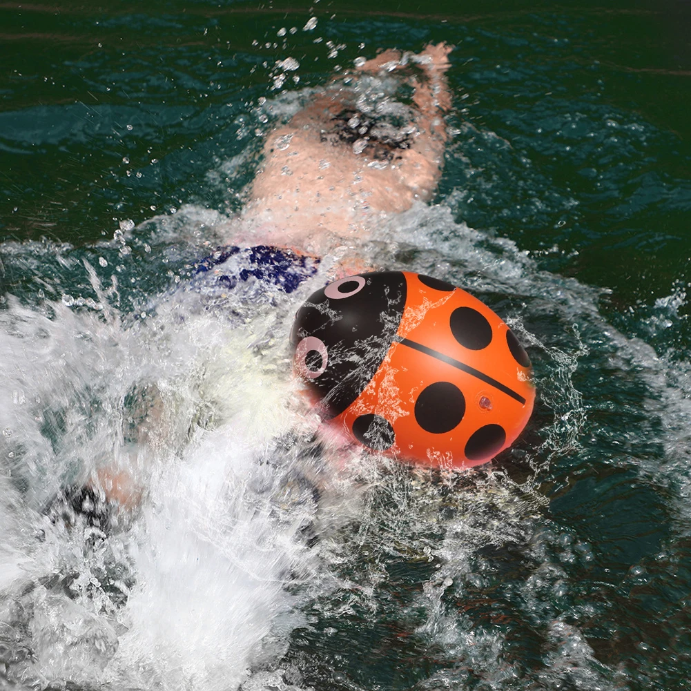 Inflatable Swimming Buoy Ladybug Tow PVC Float Dry Bag Double AirBag With Belt High Visibility Swimming Water Sport Safety Bag swimming buoy