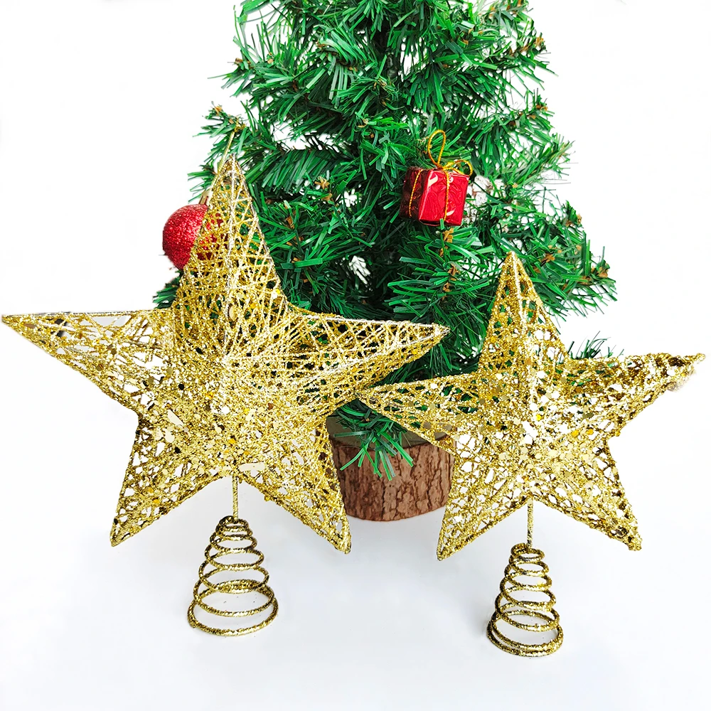 Description Picture 4 of item20/15Cm Christmas Tree Topper Star Gold Glitter Iron Red Sliver Stars Merry Christmas Decorations 2022 Xmas Tree Ornaments