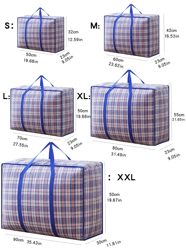 1PC multifunctional woven bag Large capacity foldable clothing quilt storage bag portable moving bag dust 3