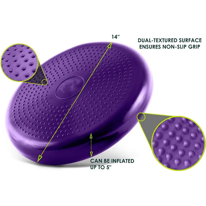 Core Balance Disc Trainer Inflated Stability Wobble Cushion With Pump For Improving Posture Stability Exercise Fitness Training
