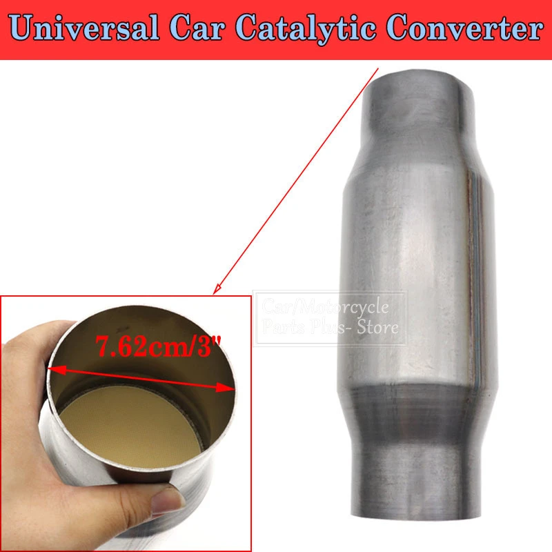 Universal 3"/7.62cm Car Catalytic Converter Exhaust Systems Muffler Length High Flow 11