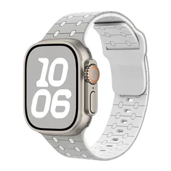 Silicone Watch Band Bracelet Strap - Versatile Design - 42 44 45 46 49mm (03 grey white)
