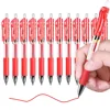 Retractable 0.5mm Red Ink Gel Pens Refills Colored Aesthetic Stationery Pen Supplies Ballpoint & Office Pencils Writing School 1