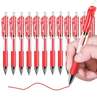 Retractable 0.5mm Red Ink Gel Pens Refills Colored Aesthetic Stationery Pen Supplies Ballpoint & Office Pencils Writing School 1