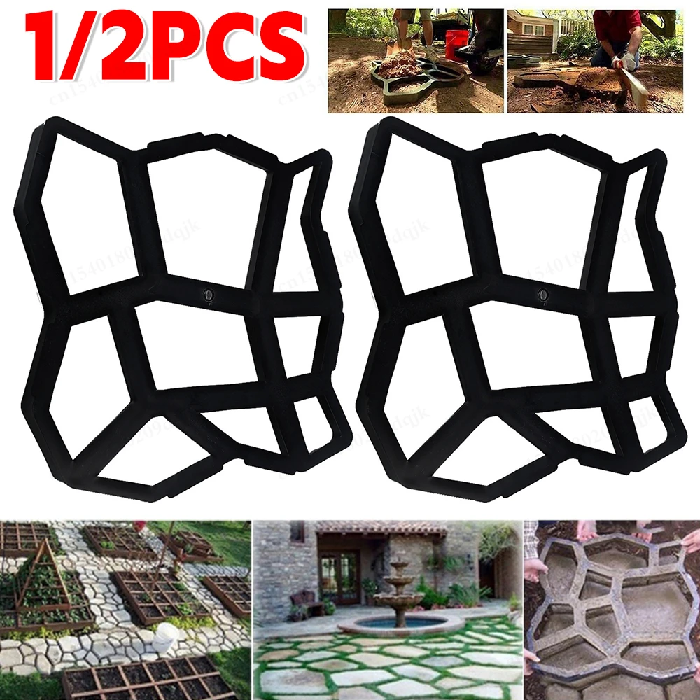 9/7 Grids Stone Mold Paving Pavement Concrete Molds DIY Stepping Stone Paver Walk Way Cement Molds for Garden Lawn Road concrete molds garden path molds