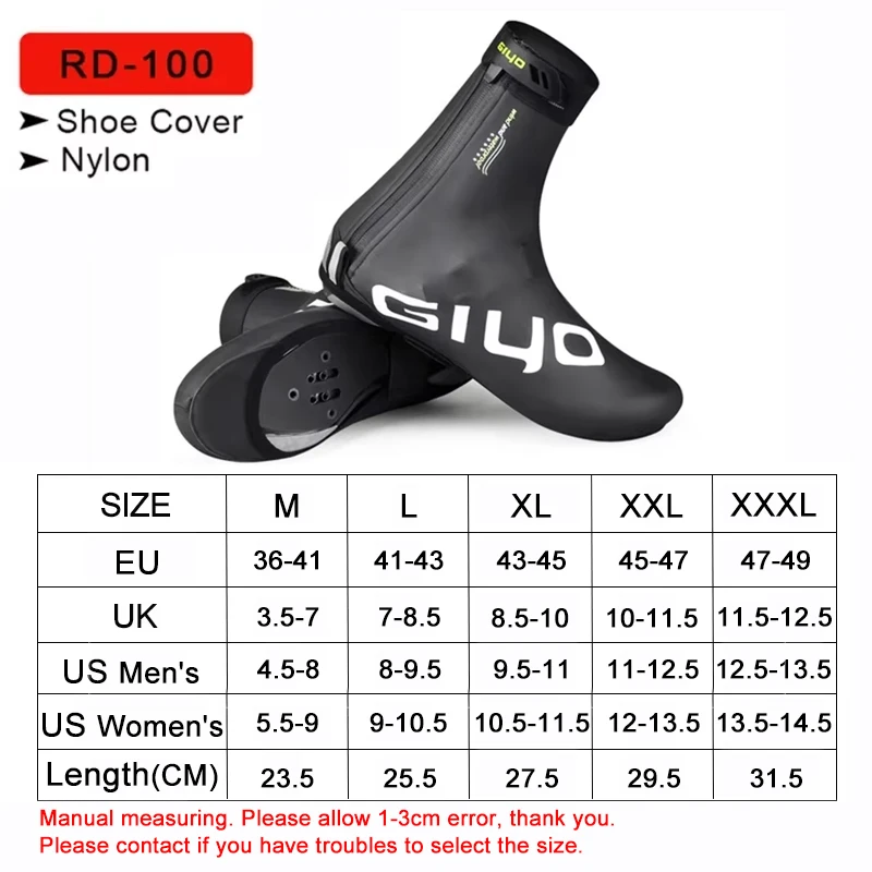 GIYO Bicycle Shoe Covers Winter Cycling Overshoes Boots Fleece Warm Waterproof Reflective Toe Protector