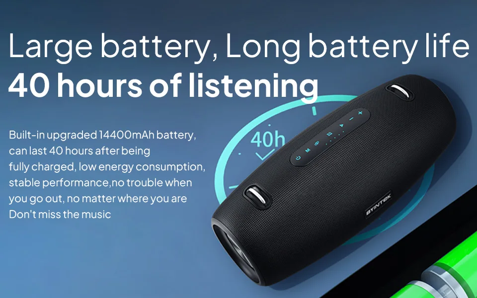 Wireless Speaker 60W Powerful Sound and Deep Bass IPX5 Waterproof Deep Bass Pe