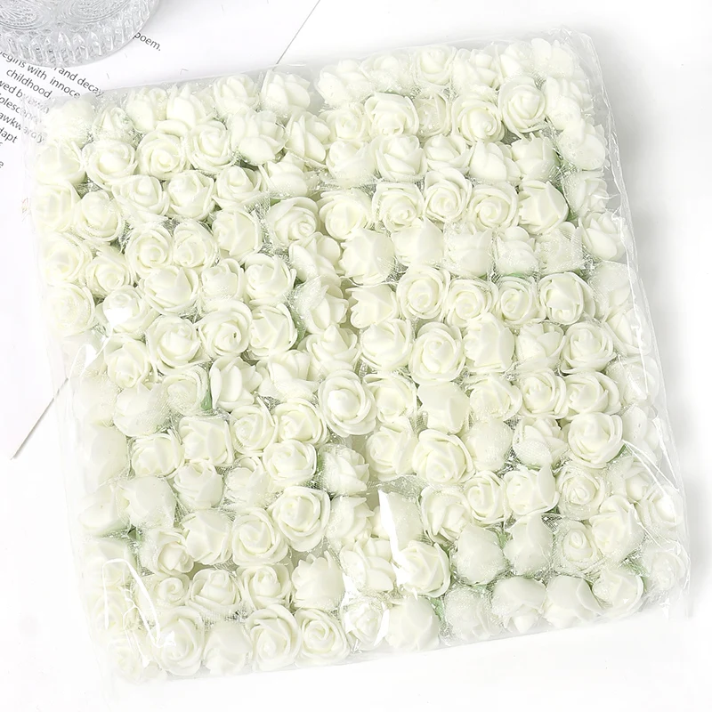 Mini Rose Artificial Flowers Bouquet - Foam Florals for Wedding & Home Decor, DIY Crafts, and Gifts (144 Pieces)