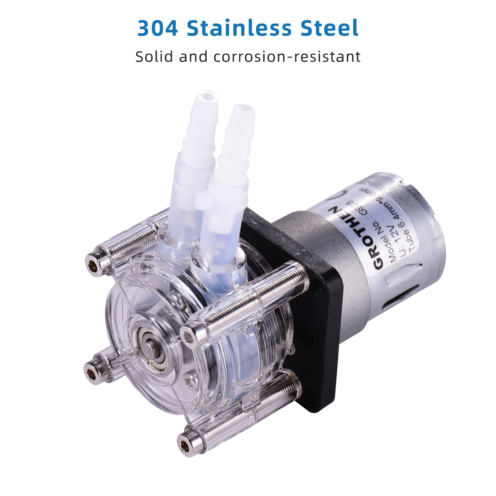 DC 24V Peristaltic Pump with Silicone Tubing High Flow Water Liquid Pump Dosing Vacuum Pump Self-Priming  Adjustable Flow