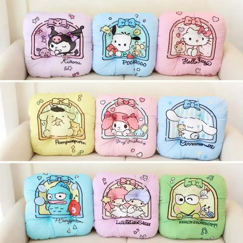 

2024 Sanrio Hello Kitty Kuromi Cinnamoroll Thickened Cushion Office Chair Sofa Butt Cushion Anime Kawaii Cartoon Childrens Gifts