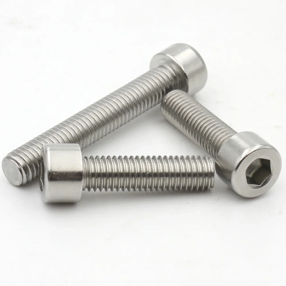 M1.6 M2 M3 M4 M5 M6 M8 CM 304 A2-70 Stainless Steel Hexagon Hex Socket Cylinder Cap Head Screws Bolt DIN912 L=3-60mm 50-5pcs Hexagon Socket Screw Hex Socket Cap Screw Stainless Steel Screws