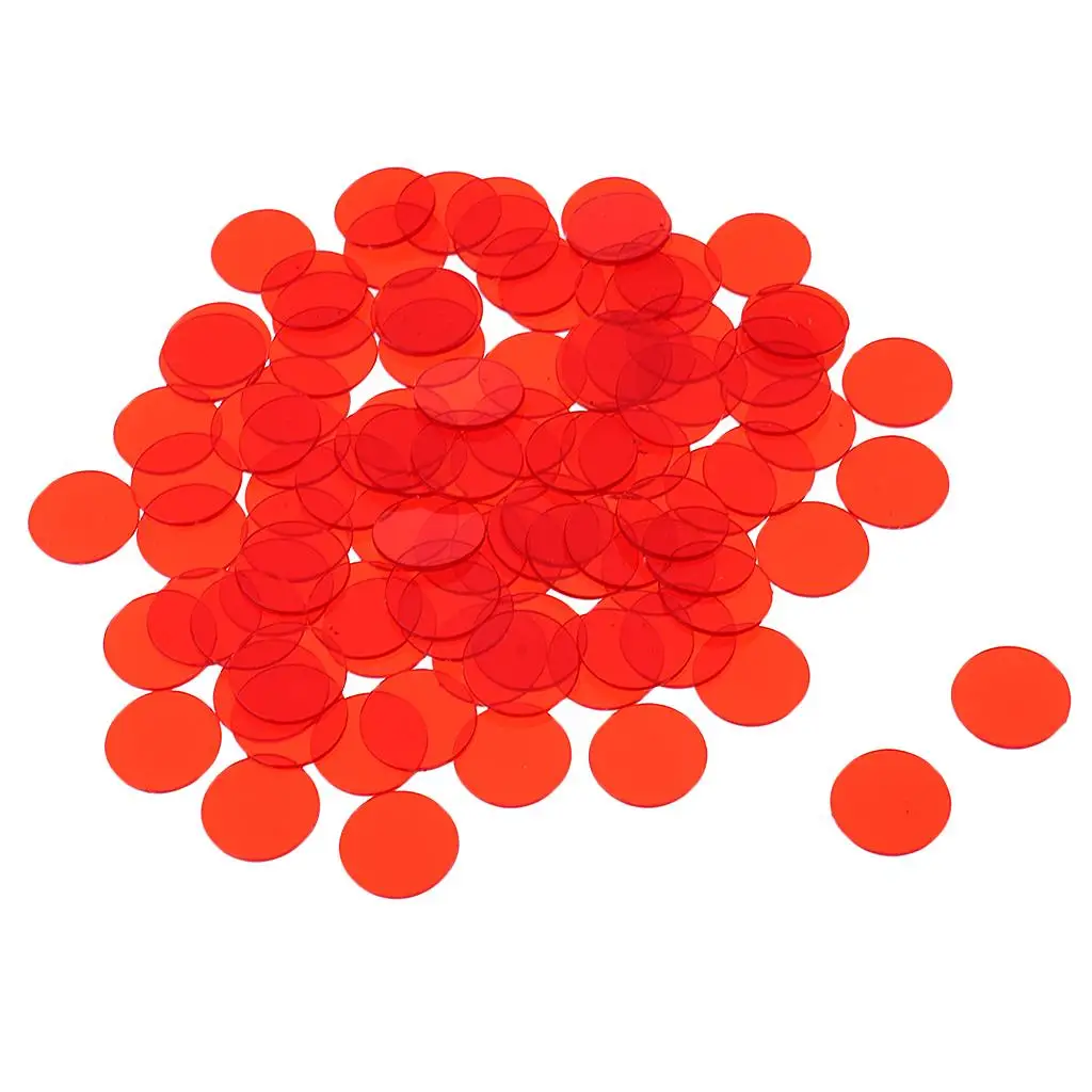 500x Plastic Counters Colored Gaming Tokens (Hard Colored Plastic Coins, Markers