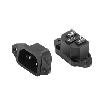 C14 C13 IEC320 Straight Cable Male Female 3 Pin Screw Mount Inlet AC ...
